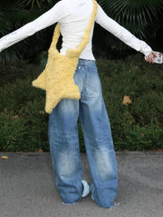 LIZAKOSHT  -  Blue Women Jeans High Waist Fashion American Vintage Streetwear Y2K NEW Wide Leg Jean Female Denim Trouser Baggy Denim Pants