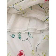 LIZAKOSHT - 2024 Women Vintage Elastic High Waist Floral Embroidery Midi Skirt Holiday Summer Boho Skirts
