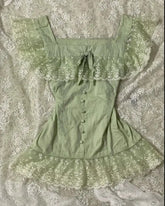 LIZAKOSHT - Sweet 2-piece Set Sexy Lace Top T-shirt Y2k Womens Dresses Kawaii Goth Short Sleeve Vintage Mini Skirt Summer Harajuku Korea 90s