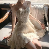 LIZAKOSHT - New Summer Sleeveless Pure Color Mini Dress Woman's Elegant One Piece Casual Fairy Long Vestidos Korean Fashion Beach Dress