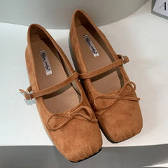 LIZAKOSHT - Autumn Women Flat Shoes Round Toe Shallow Slip On Mary Jane Shoes Soft Flat Heel Ladies Casual Dress Ballerinas Shoes New