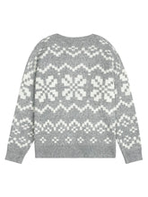 LIZAKOSHT - Autumn and winter new product half high collar snowflake Christmas multicolour loose casual knit sweater top female style