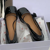 LIZAKOSHT Spring New High Heels French Vintage One Rose Square Headed Thick Heel Small Leather Shoes Mary Jane Women's Shoes