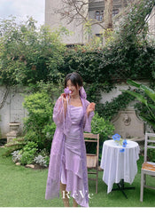 LIZAKOSHT - Elegant Mauve Prom Party Gowns Retro Waist Strap Three-dimensional Flowers Irregular Ruffle Stitching Evening Dress