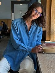 LIZAKOSHT - Casual Denim Blue Shirt Women Spring Summer Sun Protection Cardigan Solid All-match Shirts With Button Lady Streetwear