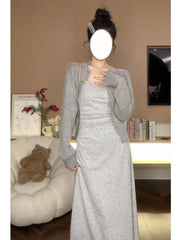 LIZAKOSHT  -  French Gentle Floral Camisole Dress For Women In The Spring Of 2024 Beautiful And Slimming With A Cinched Waist Elegant Camiso