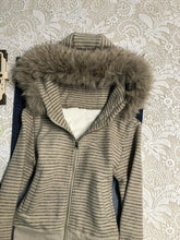 LIZAKOSHT - Punk Coat Y2k 2000s Vintage Faux Fur Collar Hoodie Zip-Up Woman Sweatshirts Goth Stripe Hot Girl Coat Winter Jackets Hip Hop Emo
