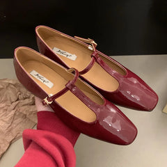 LIZAKOSHT - Spring New Brand Women Flat Shoes Fashion Round Toe Ladies Dress Mary Jane Shoes Flat Heel Casual Ballerinas Shoes New