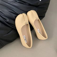 LIZAKOSHT - Spring New Brand Women Flat Shoes Fashion Candy Color Ladies Split Toe Shallow Slip On Boat Shoes Dress Loafer Shoes New