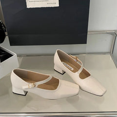 LIZAKOSHT - Square Toe Ballet Shoes Fashion Luxury Dress Flats Heel Mary Jane Shoes Women Loafers Casual Sneaker Female Ballerina Mujer