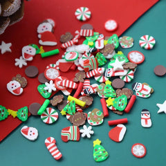 Mixed Christmas Polymer Clay Slices Sprinkles Resin Mold Filler Snowman Gingerbread Flake DIY Resin Jewelry Crafts For Gift Toys