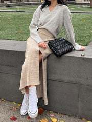 LIZAKOSHT - Alt Streetwear New Summer Skirt Women Fashion Slim High Wais Stretch Knitting Skirt Casual Elegant Party Skirts Female