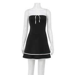 LIZAKOSHT  -  Off Shoulder Backless Temperament Sexy Solid Color Dress Women Elegant Party Dress Contrasting Strapless Bodycon Summer Dress