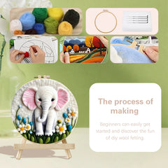 20x20cm Frame With Needle Felting Painting Kit For Beginner Animal Handmade Home Decorationg DIY Handicraft New