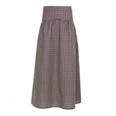 LIZAKOSHT - Summer College Plaid Contrasting Color Waist Slimming Half Skirt Versatile Daily Casual Hot Girl A-line Skirt