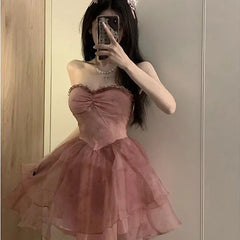 LIZAKOSHT - New Gentle and Sweet Style Exquisite and Fashionable Waist-hugging Slimming and Age-reducing Dress