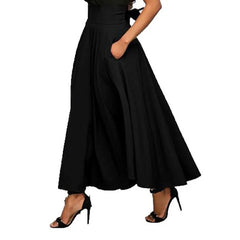 LIZAKOSHT - New Women's Midi Skirt with Solid Color Straps and Ankle Cinched Waist Long Skirt