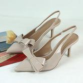 LIZAKOSHT - Elegant Butterfly-knot Summer Women Modern Sandals Shallow Patent Leather Designer Office Work Slingback Brand Lady Dress Shoes