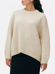 Lizakosht Loose Sweater For Women Elegant O Neck Long Sleeve Knitted Pullover Female Autumn Winter Casual Warm Thick Fashion Solid Jumpers