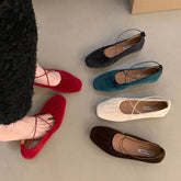 LIZAKOSHT - Red Green Women Flats Brand New Low Heel Ballet Round Toe Shallow Shoe Slip On Loafer Round Toe Ballet Flat Shoes zapatos