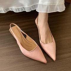 LIZAKOSHT - Summer New Brand Women Sandal Fashion Pointed Toe Sahllow Slip On Ladies Elegant Slingback Shoes Thin High Pumps New Woman