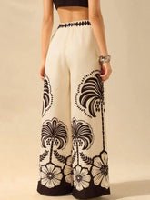 LIZAKOSHT  -  Women's Clothing European and American Spring and Summer New Fashion Casual Print Loose High Waist Wide Leg Long Pants