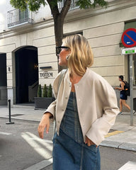 LIZAKOSHT  -  2 Colors Jackets for Women 2024 Stand Collar Coat Female Chic Single-breasted Outerwear Ladies Casual Jacket New In