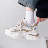 LIZAKOSHT Sneakers for Women Female Casual Mesh Lace-up Flats Ladies Chunky Sports Shoes Fashion Vulacanized Winter Warm Plush Shoes