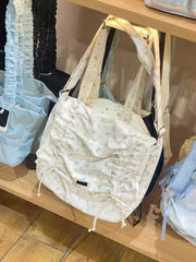 LIZAKOSHT - New Sweet Pleated Crossbody Bag Korean Niche Design Floral Large Capacity Girl Canvas Bags