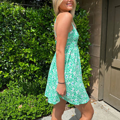 LIZAKOSHT  -  Floral Printing Ladies Suspender Mini Dress Summer Fashion  Vacation Beach Seaside Causal Dress For Women Clothing S-3XL