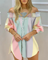 LIZAKOSHT - One Shoulder Sexy Backless Temperament Commuter Print Dress for Women