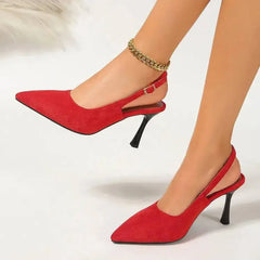 LIZAKOSHT - Sexy Stiletto Heels Red Pointed Toe Office Women Shoes Leopard Print Women's Sandals