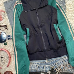 LIZAKOSHT - 90s Sweatshirt Y2k Polo Baseball Jersey Goth Punk Vintage Harajuku Women Slim Coat Hot Girl Jacket Winter Grunge Emo Hoodie Chic