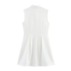 LIZAKOSHT  -  Dresses Summer Women's 2025 New Chic Slim Elegant Mini Dress Women's Street Leisure Holiday Youth Fashion Simple Dress