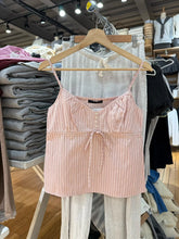 LIZAKOSHT - Drawstring Pink Striped Tank Pant Set Women Summer Button Sleeveless Slim Camis+Straight Trousers Sweet Cute Pajama 2 Piece Sets