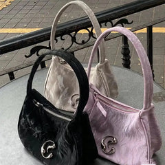LIZAKOSHT  -  Korean Fashion Vintage Temperament Crescent Underarm Shoulder Bag 2023 New Casual All Match Y2k Women Purses and Handbags