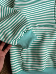  LIZAKOSHT - Oversized Loose Fit Mint Green Striped Zip Up Hoodie Women Y2K Vintage Winter Casual Streetwear Daily Wear Sweatshirt New 2027