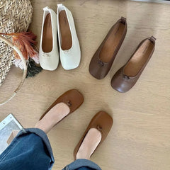 LIZAKOSHT - Flats Shoes Women Loafers for Female Ballerinas Mary Janes Ladies on Sales with Free Shipping Mules Sandals Slingback Moccasins