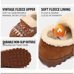 LIZAKOSHT - Vintage Fleece Women's Fashion Outerwear Fair Isle Print Warm Soft Cute Versatile Winter Boots Christmas