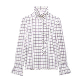 LIZAKOSHT  -  Women Vintage Ruffles Shirt Blouse Spring New Women Fashion Simple Casual Long Sleeve Shirt with Wood Ear Blouse Female Tops