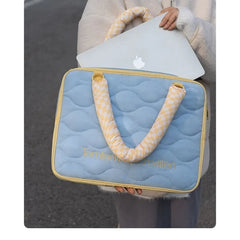 LIZAKOSHT - Ins Blue Cute Laptop Bag Handbag 13 14 15 15.6 16 Inch Macbook Air Case Pro 14 Case Laptops Sleeve Notebook Cover Matebook Cover