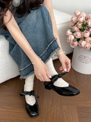LIZAKOSHT - Shoes Woman Bow-Knot Shallow Mouth Elegant Low Heels Female Footwear New Butterfly Summer Dress Mary Janes Butterfly-knot