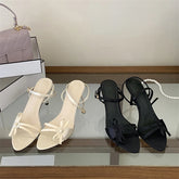 LIZAKOSHT - Sexy Thin High Heels Round Toe Woman Sandals Summer Butterfly-knot Ankle Buckle Strap Striptease Shoes