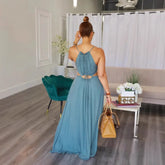 LIZAKOSHT - Long Dress Women Dresses Sexy Sling Sleeveless A Line Vestidos Streetwear Backless Elegant Beach Y2k Streetwear Hollow Out