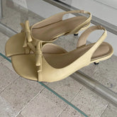 LIZAKOSHT - Fashion Elegant Square Toe Butterfly Knot Women Sandals Summer Thin Low Heels Banquet Dress Casual Shoes