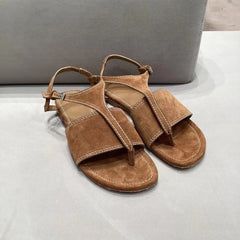 LIZAKOSHT - Women's Slippers Summer Sandals New Genuine Leather Flat Women's Shoes Light Slippers Women's Outerwear Casual Flip Flops