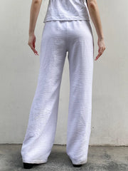 LIZAKOSHT - Casual Solid Wide Leg Pants Basic Bandage Low-Waisted Straight Pants Woemn Autumn Spring Fashion Streetwear Ladies