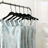 LIZAKOSHT - Midi Dress Blue Tie Dye Lace Up Floral Print Sleeveless Women Casual Spaghetti Strap Elegant Summer Slim Long Dress