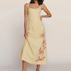 LIZAKOSHT  -  Sleeveless Backless Slim Banquet Dress Elegant Slim Printed Spliced Commute Dress New High Street Stylish Halter Vestidos Dress