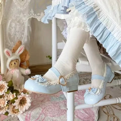 LIZAKOSHT - Japanese Kawaii Lolita Mary Janes Shoes Women Bow-knot Vintage Sweet Pumps Shoes Female Elegant Fashion Buckle Strap Shoes 2024